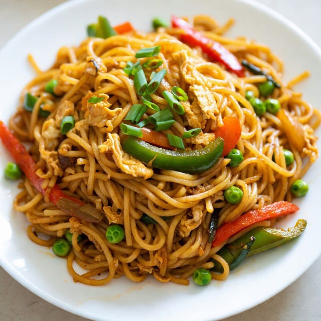 Egg Hakka Noodles.